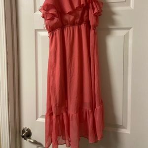 coral summer western dress